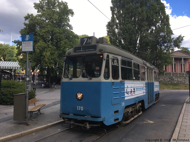 Sprvagn med vagnsnummer 170 vid Skansen