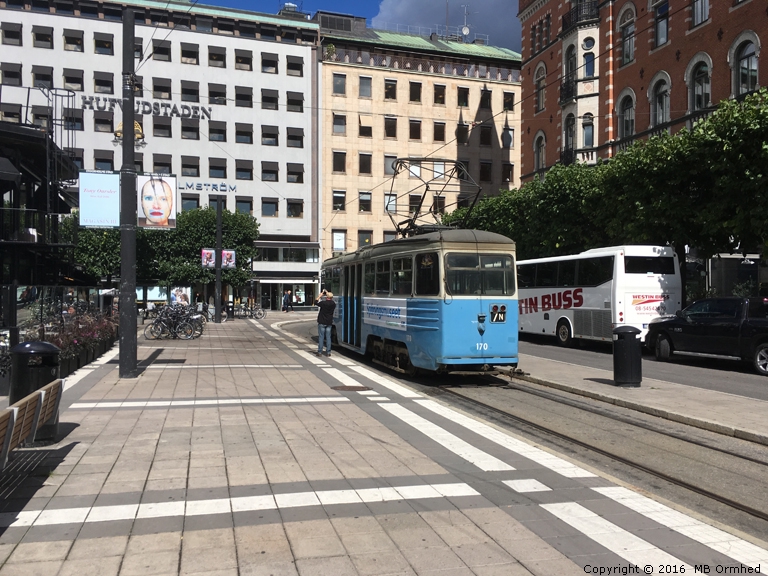 Sprvagn med vagnsnummer 170 vid Normalmstorg