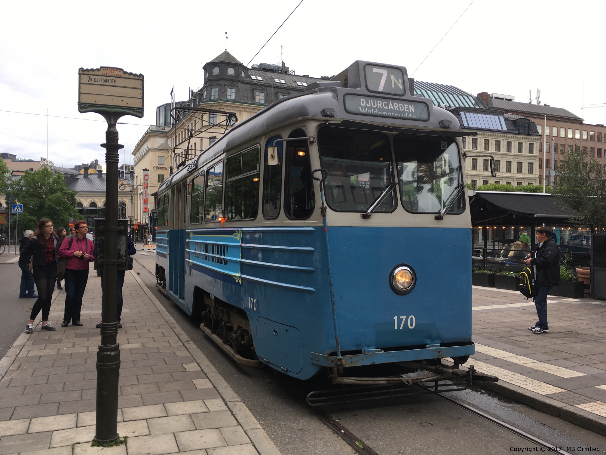 Sprvagn 170 p linje 7N, vid Norrmalmstorg