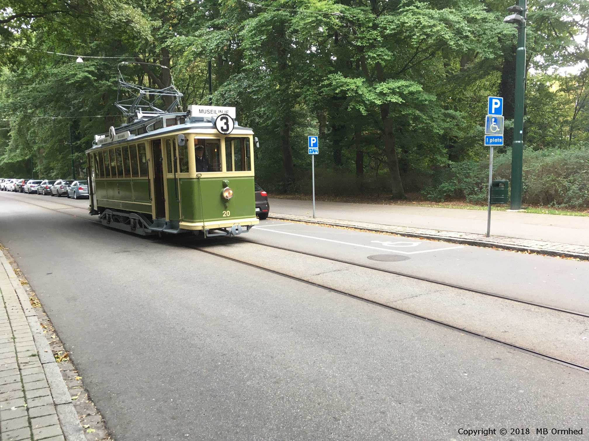 Museisprvagn i Kungsparken i Malm