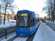 En sp�rvagn p� linje 7 utanf�r Skansen.
Bilden tagen: 2016-01-06
Publicerad: 2016-01-17