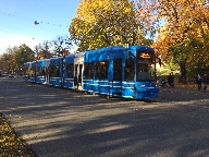En sp�rvagn p� linje 7 utanf�r Skansen.
Bilden tagen: 2015-10-24
Publicerad: 2016-02-07